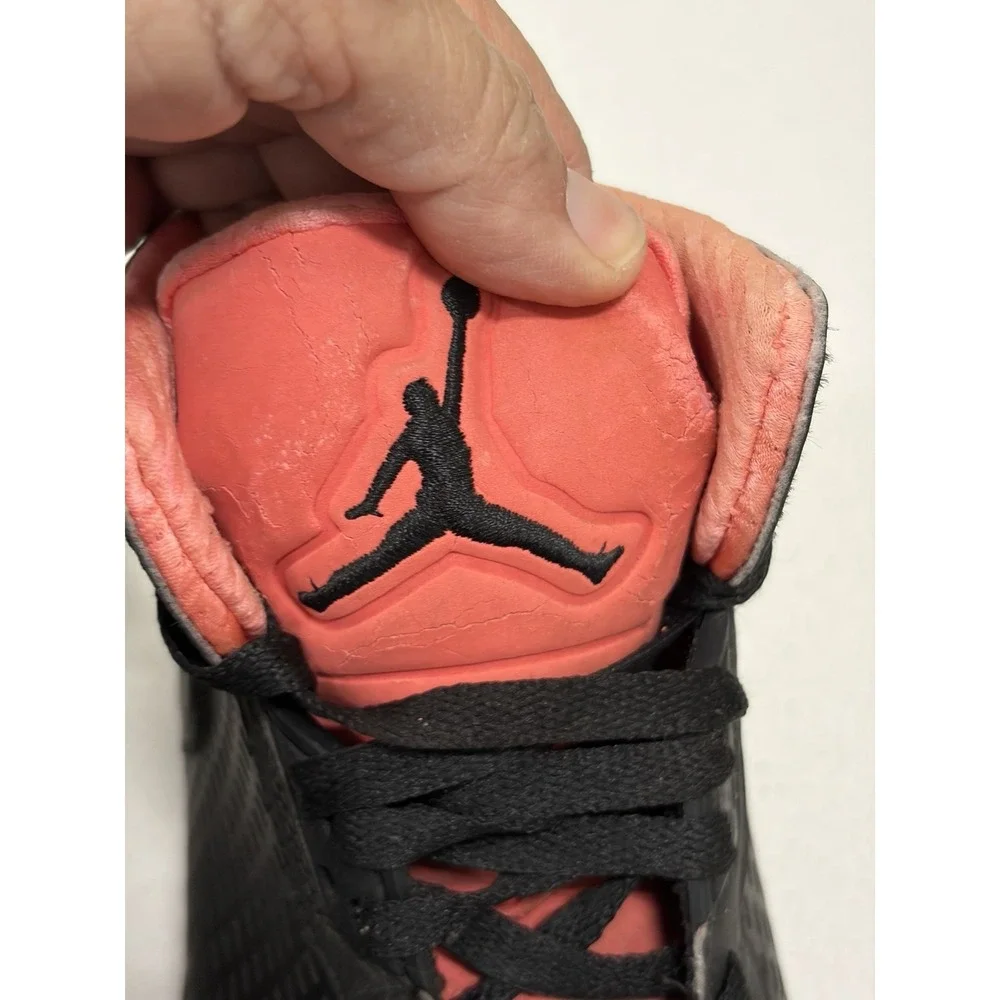 Size 10 Air Jordan Prime 5 Black/Infrared Pre Owned 429489 018 Sneakers Shoes